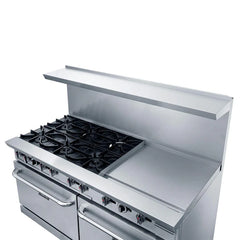 Dukers DCR60-6B24GM 60" Gas Range with Six (6) Open Burners and 24" Griddle