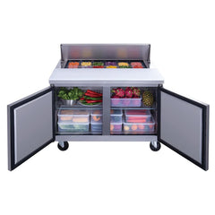 Dukers DSP48-12-S2 Commercial 48" 2-Door Food Prep Table Refrigerator, 11.4 cu ft