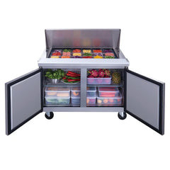 Dukers DSP48-18M-S2 2-Door Commercial Food Prep Table Refrigerator with Mega Top, 11.4 cu ft Capacity