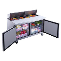 Dukers DSP60-16-S2 Commercial 60" 2-Door Food Prep Table Refrigerator