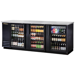 True TBB-4G-HC-LD 90" 3-Section Glass-Door Back Bar Cooler