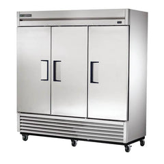 True T-72-HC 78" 3-Section Solid-Door Reach-In Refrigerator