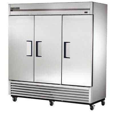 True T-72F-HC 78" 3-Section Solid-Door Reach-In Freezer