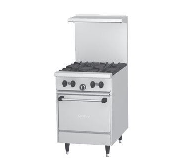 Garland SunFire X24-4L Liquid Propane 24" 4-Burner Range with Compact Oven