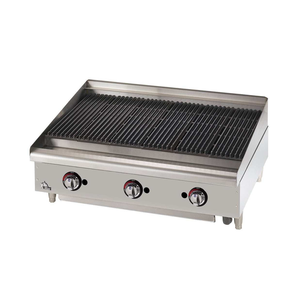 Star 6036CBF Field Convertible 36" 3-Burner Countertop Charbroiler Lava Rock - 120,000 BTU