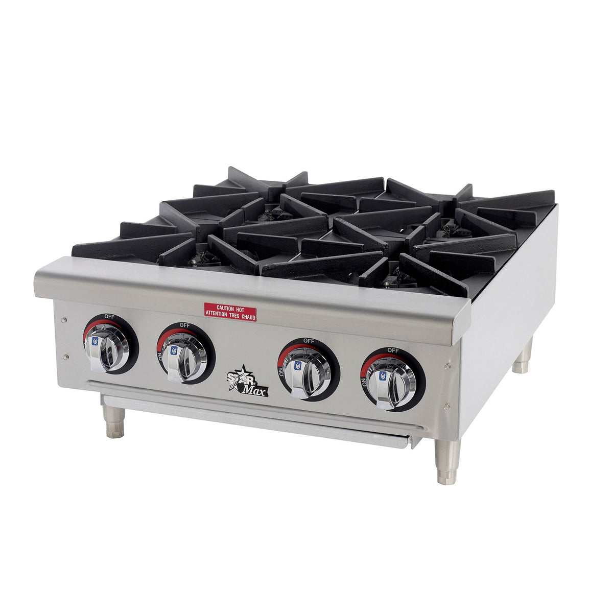 Star 604HF Field Convertible 24" 4-Burner Countertop Hot Plate Manual Control - 100,000 BTU
