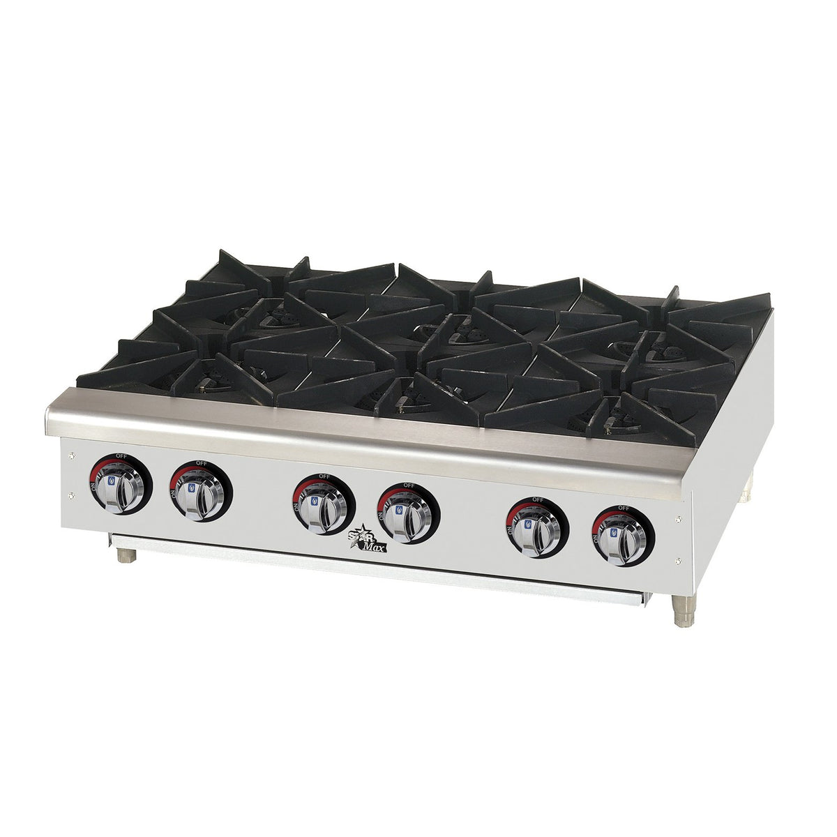 Star 606HF Field Convertible 36" 6-Burner Countertop Hot Plate Manual Control - 150,000 BTU