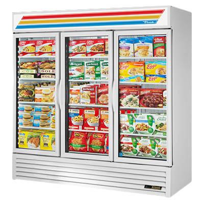 True GDM-72F-HC-TSL01 78" 3-Section Glass-Door Merchandiser Freezer