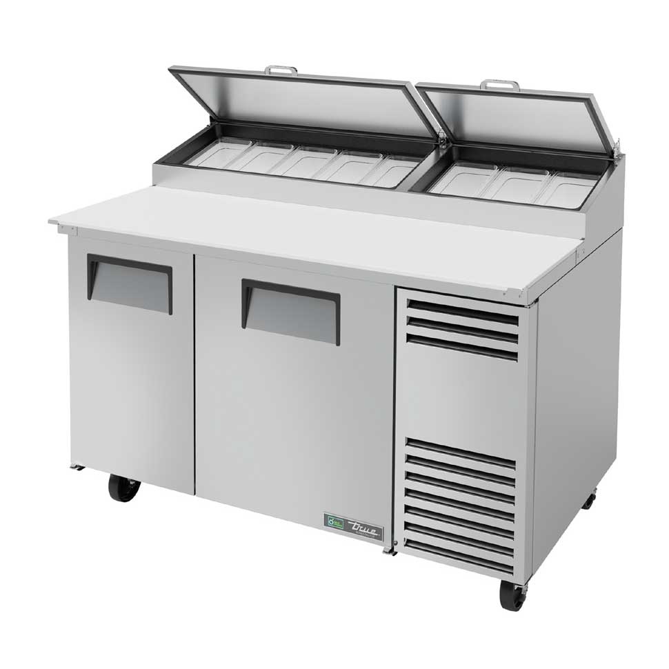 True TPP-AT-60-HC 60" 2-Section Refrigerated Pizza Prep