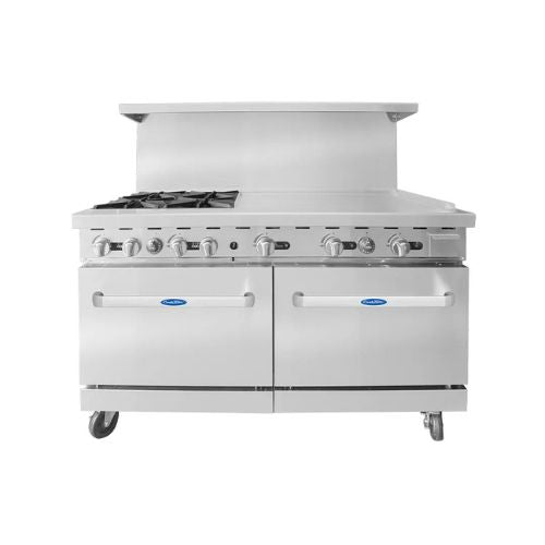 Atosa AGR-4B36GR 60" Gas Range, (4) 23,000 BTU Burners with 36" Griddle, Liquid Propane