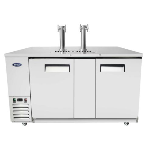 Atosa MKC68GR 68" Direct Draw Keg Cooler, Dual Tap Tower - front view