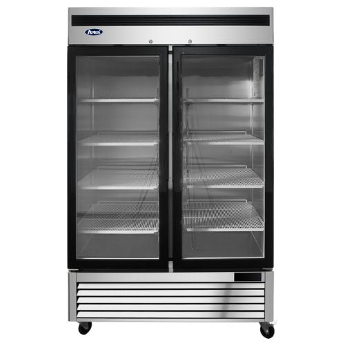 Atosa MCF8703ES 54" 2-Door Glass Door Merchandiser Freezer, Energy Star, Stainless Steel