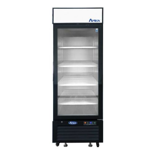 Atosa MCF8722GRL 27" 1-Door Glass Door Merchandiser Refrigerator, Left-Hinged, Black