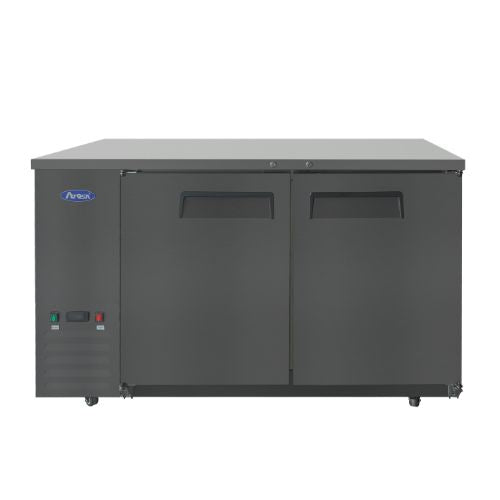 Atosa SBB59GRAUS2 59" 2-Door Shallow Depth Back Bar Cooler, Black - front view