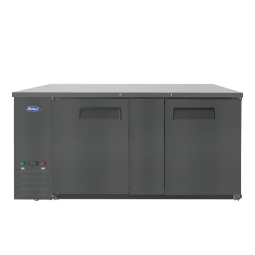 Atosa SBB69GRAUS2 69" 2-Door Shallow Depth Back Bar Cooler, Black - front view