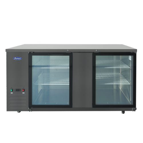 Atosa SBB69GGRAUS2 69" Shallow Depth Back Bar Cooler with Glass Doors, Black