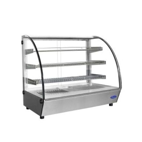 Atosa CHDC-44 28" Curved Heated Display Case, 4.4 Cu. Ft. - angled side view