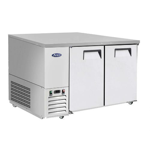 Atosa MBB48GR 48" 2-Door Back Bar Cooler, Stainless Steel - angled side view