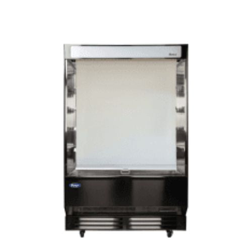 Atosa AOM-50B 50" Open Air Merchandiser - front view with night curtain closed