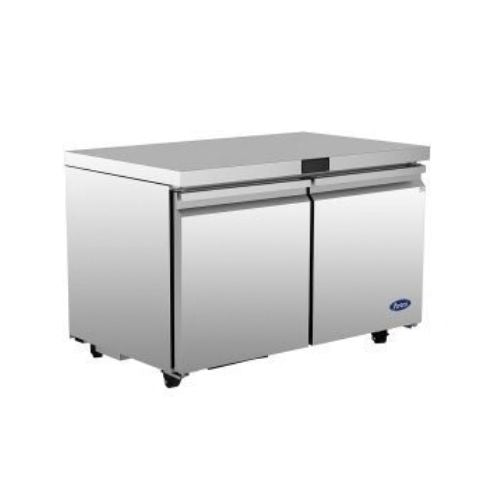 Atosa AUR48SD 48" 2-Section Undercounter Refrigerator – angled side view