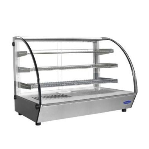 Atosa CHDC-56 36" Curved Heated Display Case, 5.7 Cu. Ft. - angled side view