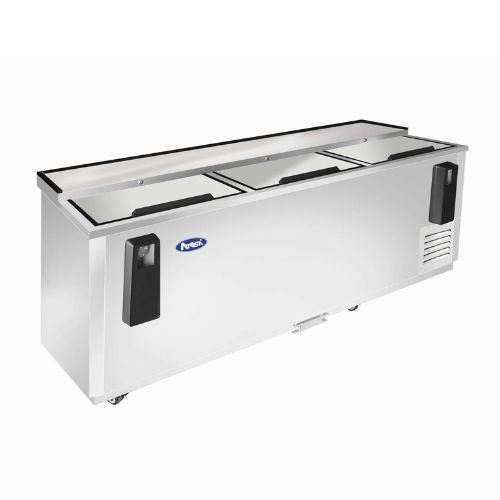 Atosa MBC80GR 80" Horizontal Bottle Cooler, Stainless Steel - angled side view