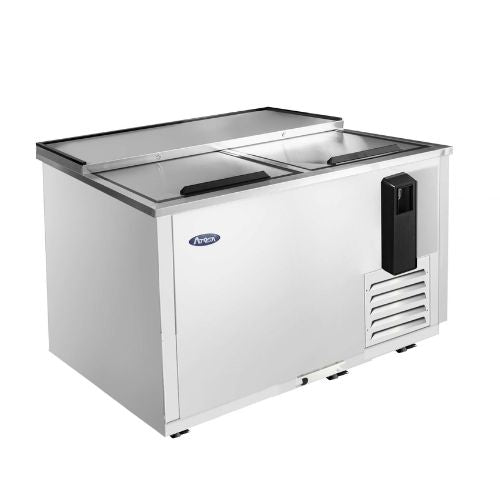 Atosa MBC50GR 50" Horizontal Bottle Cooler, Stainless Steel - angled side view