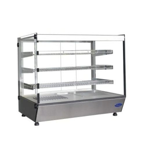 Atosa CHDS-53 28" Square Heated Display Case, 5.3 Cu. Ft. - angled side view