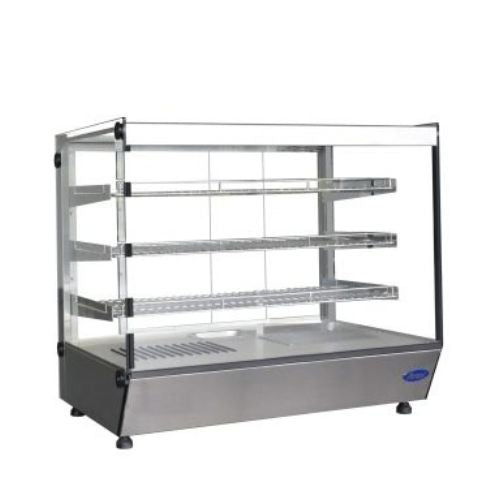 Atosa CHDS-71 36" Square Heated Display Case, 7.1 Cu. Ft. - angled side view