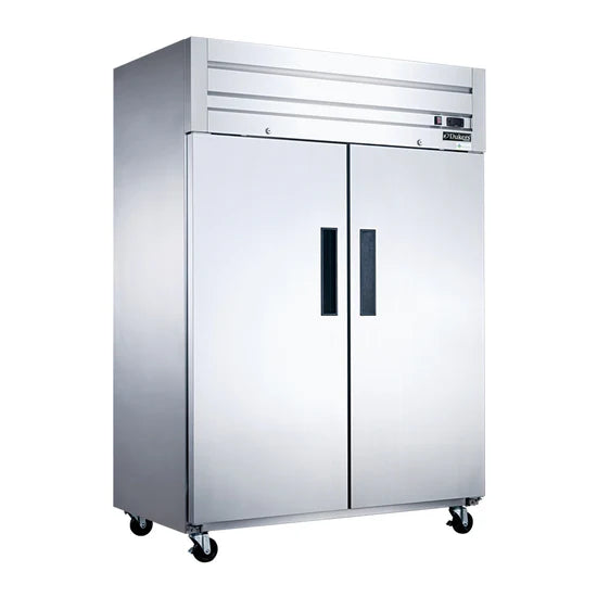 Dukers D55AR Commercial 55" 2-Door Top Mount Refrigerator in Stainless Steel, 41.7 cu ft
