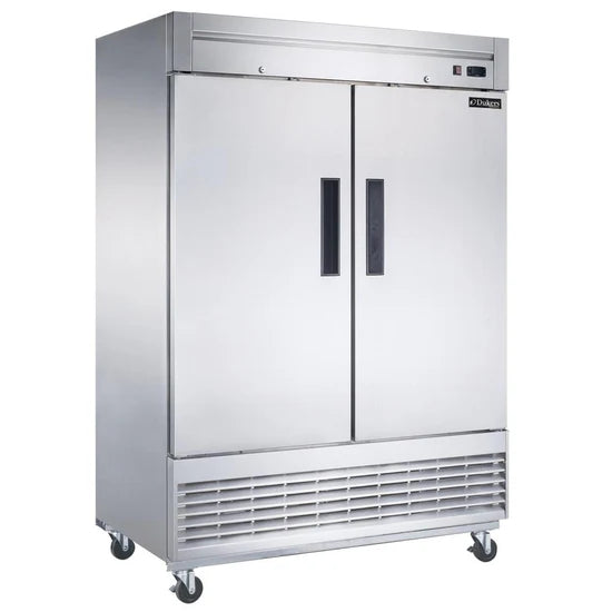 Dukers D55F Commercial 55" 2-Door Freezer in Stainless Steel, 41.62 cu. ft.
