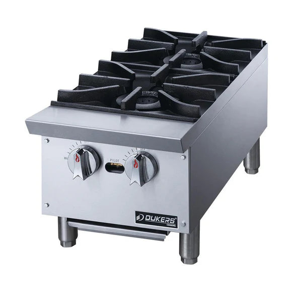 Dukers DCHPB12 12" Hot Plate with 2 Burners