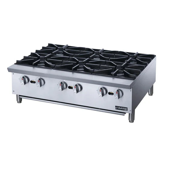 Dukers DCHPB36 36" Hot Plate with 6 Burners