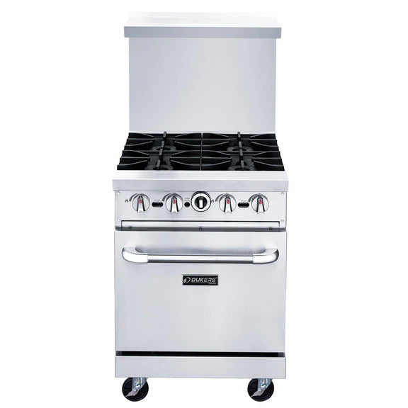 Dukers DCR24-4B 24" Gas Range with Four (4) Open Burners
