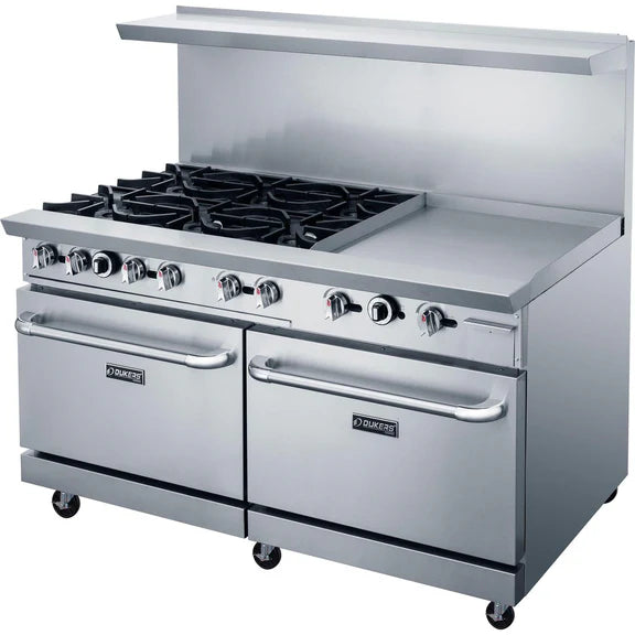 Dukers DCR60-6B24GM 60" Gas Range with Six (6) Open Burners and 24" Griddle