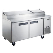 Dukers DPP70-9-S2 Commercial 9 Pan 2-Door Pizza Prep Table Refrigerator