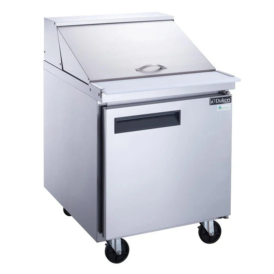 Dukers DSP29-12M-S1 Commercial 29" 1-Door Food Prep Table Refrigerator with Mega Top
