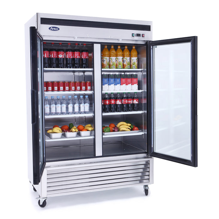 Atosa MCF8707GR (2) Glass Door Reach-In Refrigerator