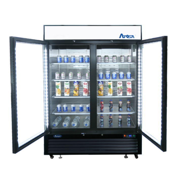 Atosa MCF8723GR (2) Glass Door Merchandiser Refrigerator