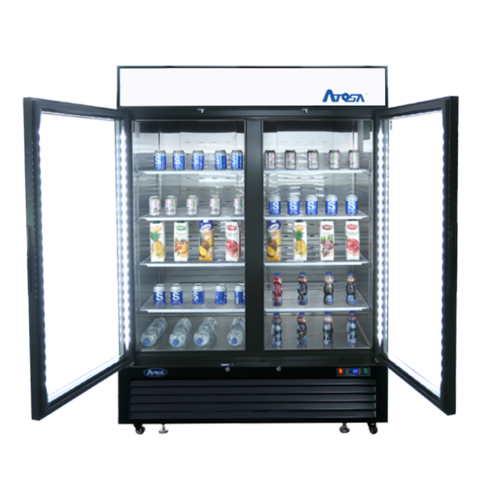 Atosa MCF8733GR (2) Glass Door Merchandiser Refrigerator