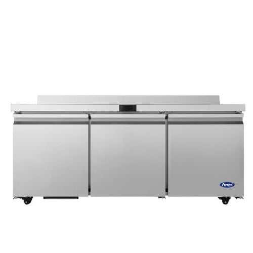 Atosa AWR72SD 72" 3-Section Worktop Refrigerator with Backsplash