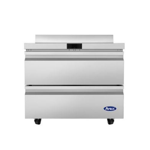 Atosa AWR36D2 36" Two-Drawer Worktop Refrigerator with Backsplash