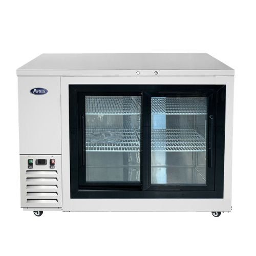 Atosa SBB48SGGRAUS1 48" Shallow Depth Back Bar Cooler, Sliding Glass Doors, Stainless Steel