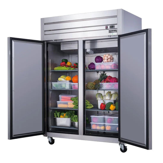 Dukers D55AR Commercial 55" 2-Door Top Mount Refrigerator in Stainless Steel, 41.7 cu ft