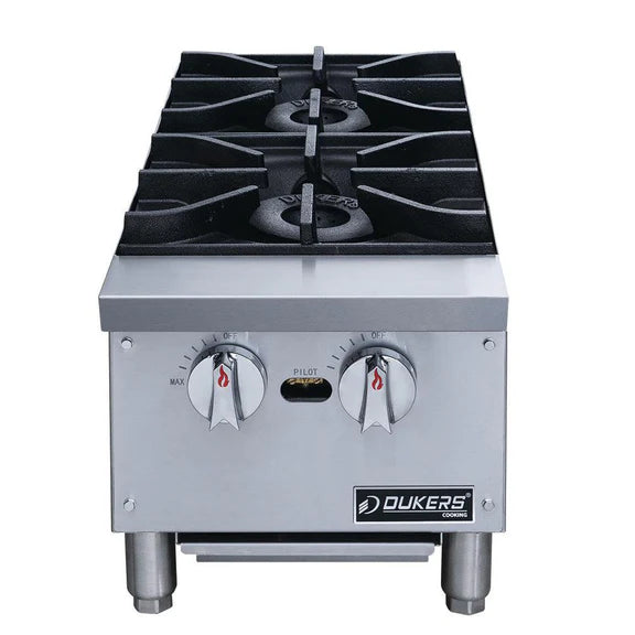 Dukers DCHPB12 12" Hot Plate with 2 Burners