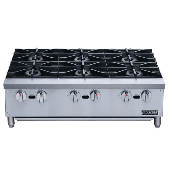 Dukers DCHPB36 36" Hot Plate with 6 Burners