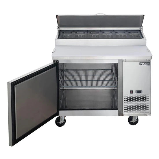 Dukers DPP44-6-S1 Commercial 6 Pan Single Door Pizza Prep Table Refrigerator