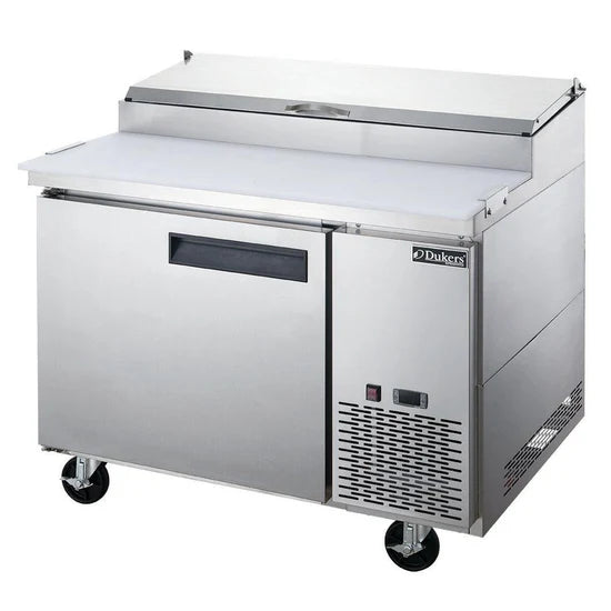 Dukers DPP44-6-S1 Commercial 6 Pan Single Door Pizza Prep Table Refrigerator