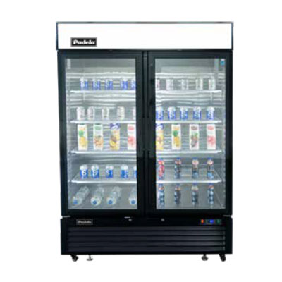Padela PDGB-44F-ES 55" 2-Section Glass-Door Merchandiser Freezer