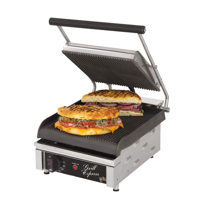 Star GX10IG Electric 10" Panini Grill Grooved Plate